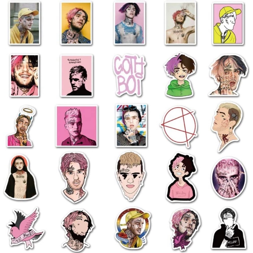 25 lil peep stickers